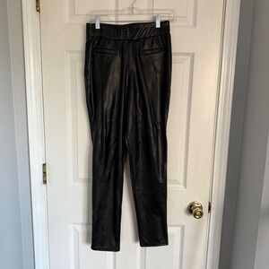 Mia Rose Black Faux Leather High Rise Slim Pants Women's Size Med Vegan Leather